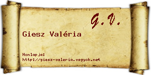 Giesz Valéria névjegykártya